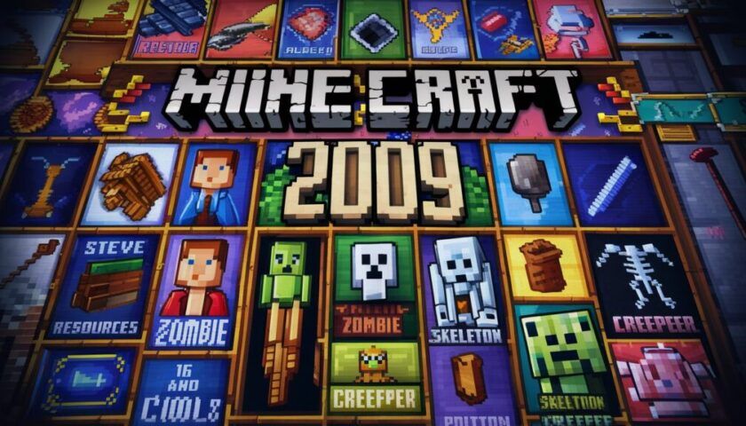 Minecraft (2009) game icons banners